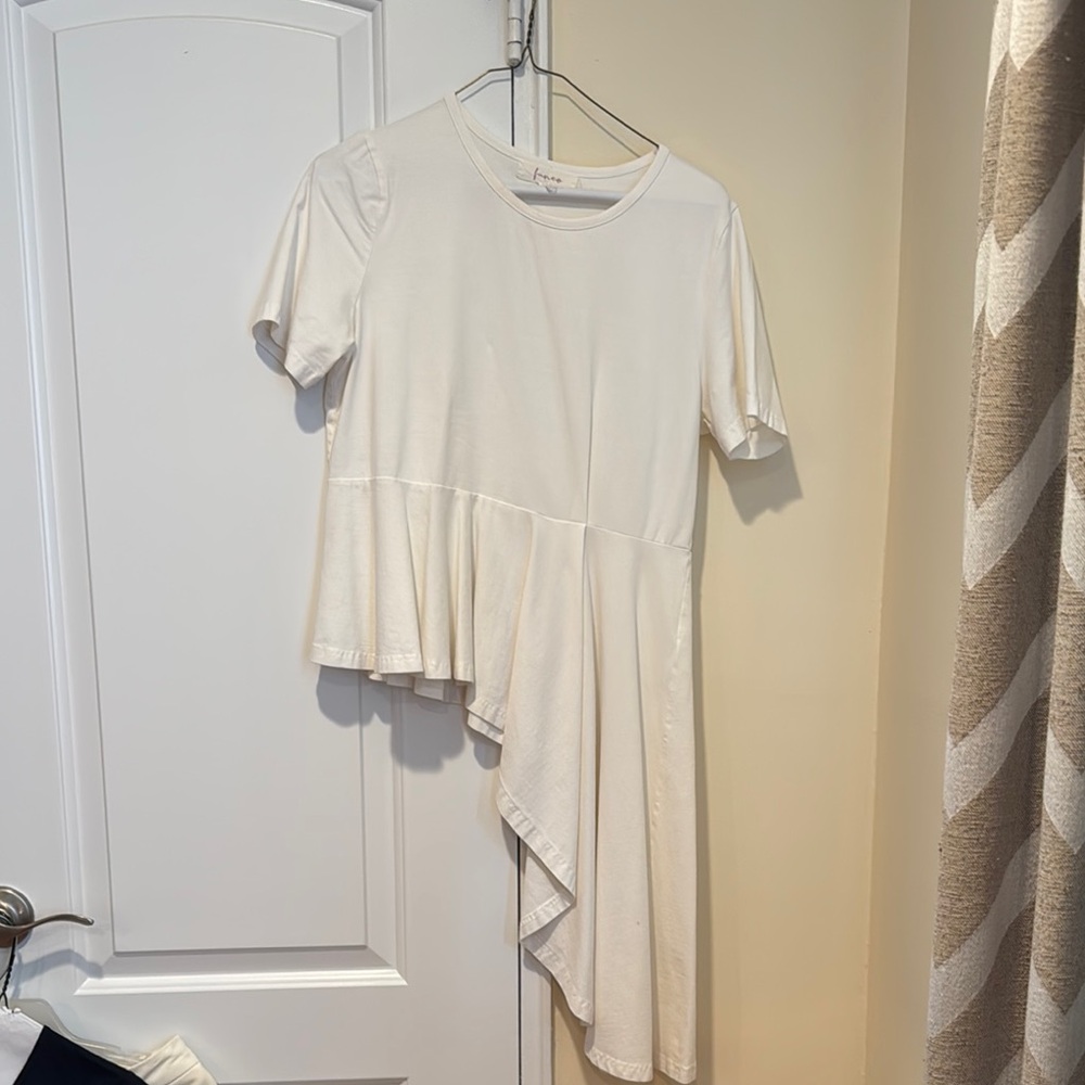 Elegant White Asymmetrical Women Top
